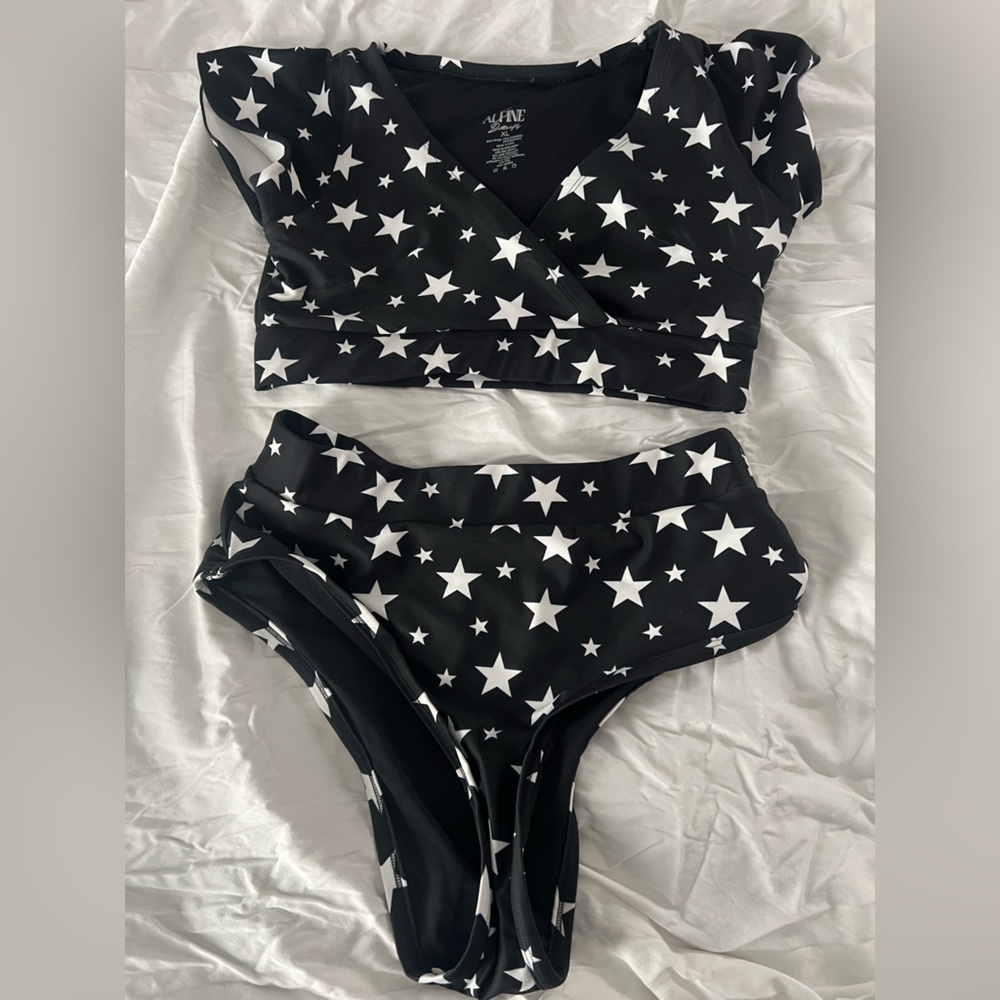 Alpine Butterfly Black and White Star Bikini Set